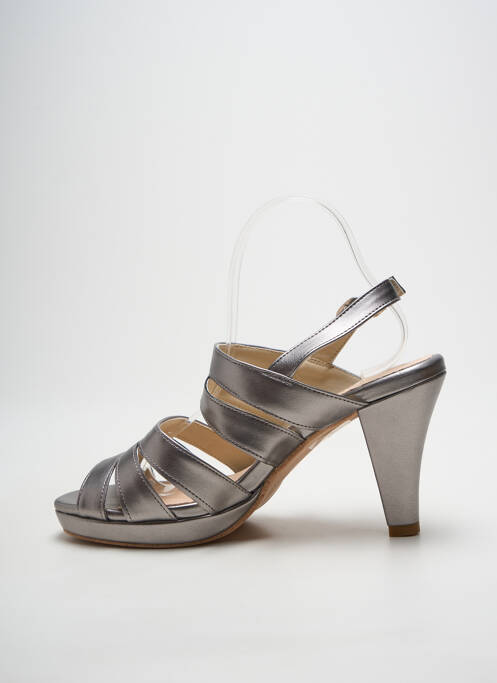 Sandales/nu pieds matière lisse talon haut de 10cm et plus argent ANDREA CONTI femme
