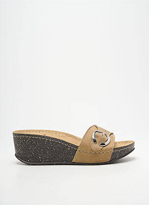 Mules/sabots bout ouvert talon de 4 à 6cm marron DR.FEET femme