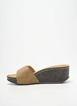 Mules/sabots bout ouvert talon de 4 à 6cm marron DR.FEET femme