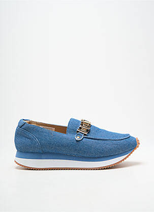 Mocassins tissage satiné talon de 4 à 6cm bleu HEINE femme
