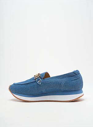 Mocassins tissage satiné talon de 4 à 6cm bleu HEINE femme