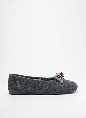 Chaussons/pantoufles bout rond talon plat jusqu'à 3cm gris THIES femme