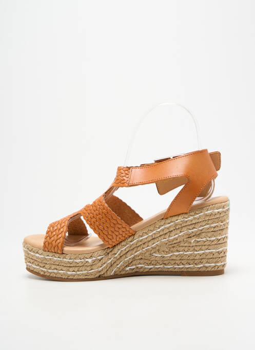 Espadrilles fermeture boucle(s) talon de 7 à 9cm marron HEINE femme