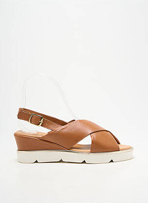 Sandales/nu pieds talon compensé talon de 4 à 6cm marron HEINE femme