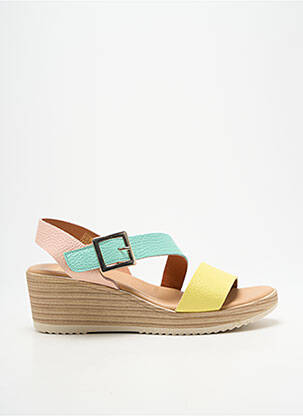 Sandales/nu pieds talon compensé talon de 4 à 6cm jaune HEINE femme