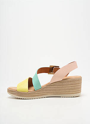 Sandales/nu pieds talon compensé talon de 4 à 6cm jaune HEINE femme