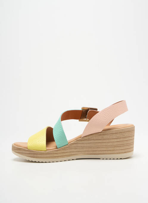 Sandales/nu pieds talon compensé talon de 4 à 6cm jaune HEINE femme