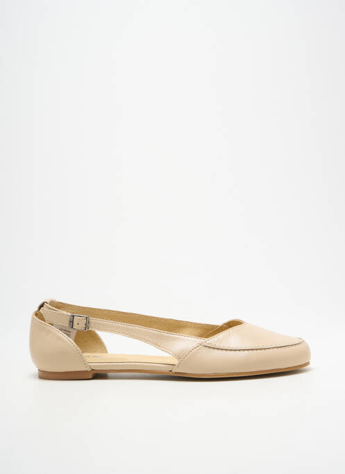 Sandales/nu pieds chiquet talon plat jusqu'à 3cm beige HEINE femme