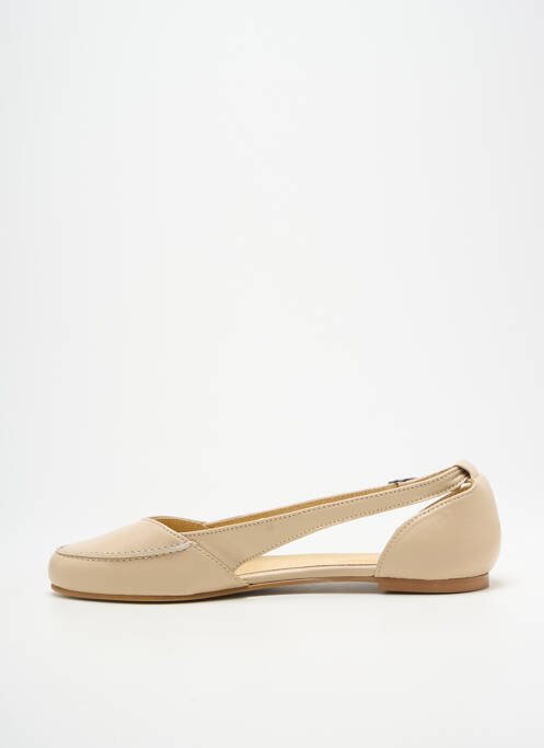 Sandales/nu pieds chiquet talon plat jusqu'à 3cm beige HEINE femme
