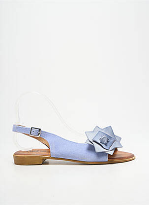 Sandales/nu pieds chiquet talon plat jusqu'à 3cm bleu HEINE femme