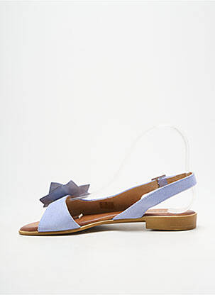 Sandales/nu pieds chiquet talon plat jusqu'à 3cm bleu HEINE femme