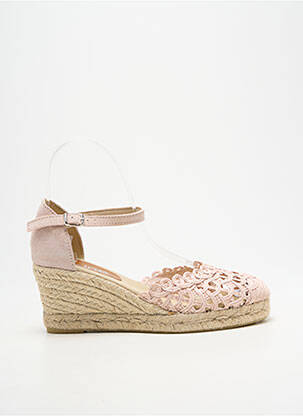 Espadrilles bout rond talon de 4 à 6cm rose HEINE femme