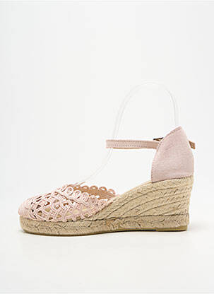 Espadrilles bout rond talon de 4 à 6cm rose HEINE femme