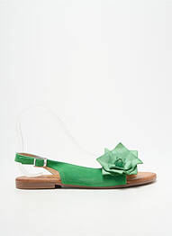 Sandales/nu pieds chiquet talon plat jusqu'à 3cm vert HEINE femme