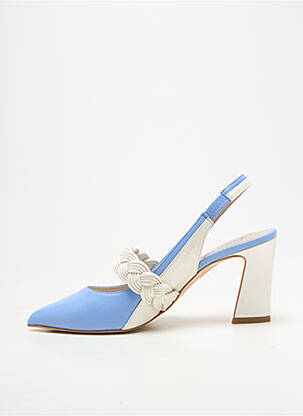 Escarpins bout pointu talon de 7 à 9cm bleu HEINE femme