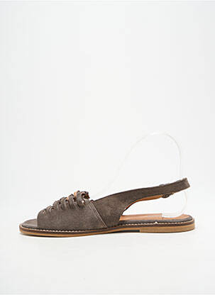 Sandales/nu pieds chiquet talon plat jusqu'à 3cm gris HEINE femme