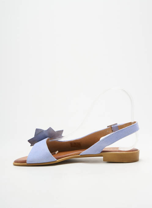 Sandales/nu pieds chiquet talon plat jusqu'à 3cm bleu HEINE femme