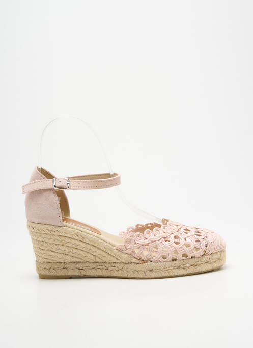 Espadrilles fermeture bride(s) talon de 4 à 6cm rose HEINE femme