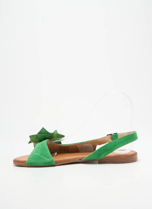 Sandales/nu pieds chiquet talon plat jusqu'à 3cm vert HEINE femme