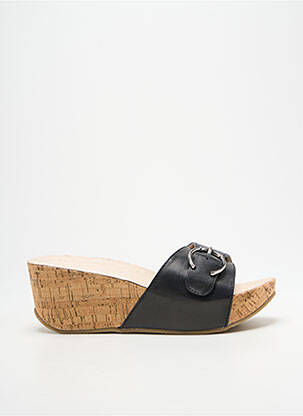 Mules/sabots tissage satiné talon de 7 à 9cm noir ANDREA CONTI femme
