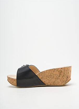 Mules/sabots tissage satiné talon de 7 à 9cm noir ANDREA CONTI femme