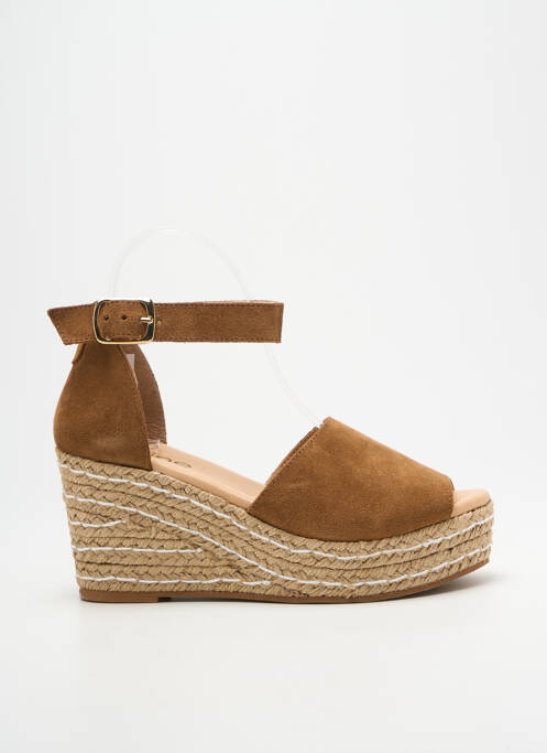 Espadrilles nubuck talon de 7 à 9cm marron HEINE femme
