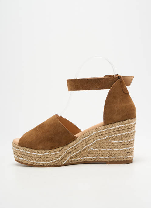 Espadrilles nubuck talon de 7 à 9cm marron HEINE femme
