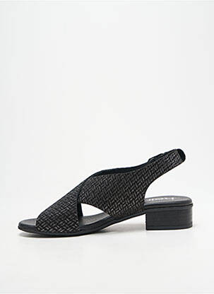 Sandales/nu pieds tissage satiné talon plat jusqu'à 3cm noir HEINE femme