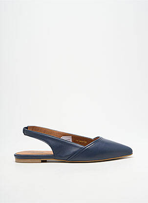 Sandales/nu pieds matière lisse talon plat jusqu'à 3cm bleu HEINE femme