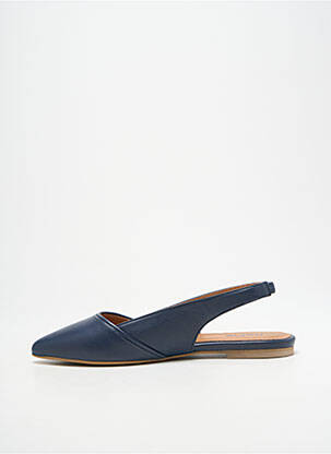 Sandales/nu pieds matière lisse talon plat jusqu'à 3cm bleu HEINE femme