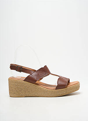 Sandales/nu pieds talon compensé talon de 7 à 9cm marron HEINE femme