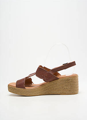 Sandales/nu pieds talon compensé talon de 7 à 9cm marron HEINE femme