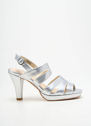 Sandales/nu pieds tissage satiné talon haut de 10cm et plus argent ANDREA CONTI femme