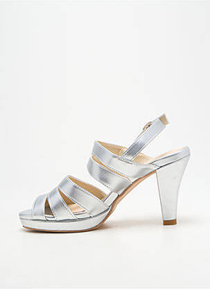 Sandales/nu pieds tissage satiné talon haut de 10cm et plus argent ANDREA CONTI femme