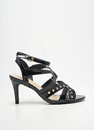 Sandales/nu pieds matière lisse talon de 7 à 9cm noir HEINE femme