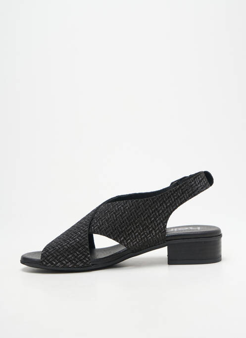 Sandales/nu pieds tissage satiné talon plat jusqu'à 3cm noir HEINE femme
