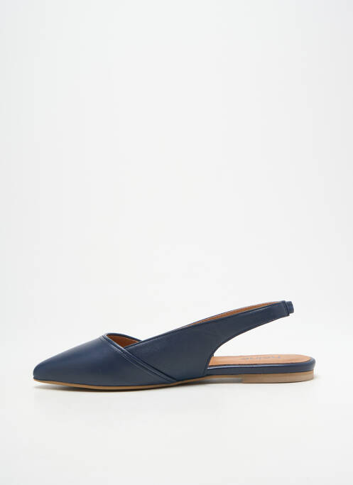 Sandales/nu pieds matière lisse talon plat jusqu'à 3cm bleu HEINE femme