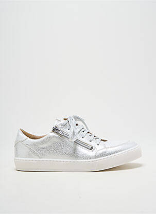 Baskets fermeture zip et lacets talon plat jusqu'à 3cm argent HEINE femme