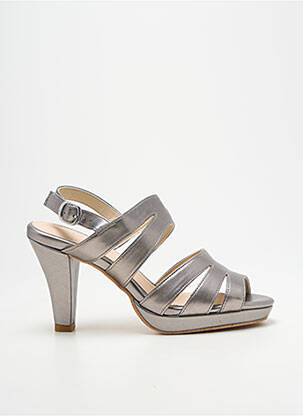 Sandales/nu pieds tissage satiné talon haut de 10cm et plus argent ANDREA CONTI femme