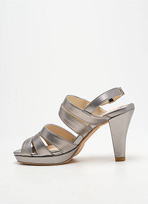 Sandales/nu pieds tissage satiné talon haut de 10cm et plus argent ANDREA CONTI femme