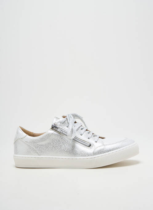 Baskets fermeture zip et lacets talon plat jusqu'à 3cm argent HEINE femme