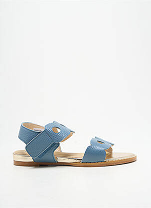 Sandales/nu pieds chiquet talon plat jusqu'à 3cm bleu HEINE femme