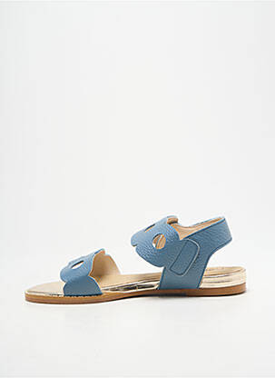 Sandales/nu pieds chiquet talon plat jusqu'à 3cm bleu HEINE femme