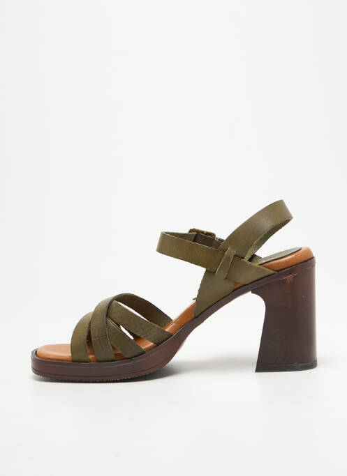 Sandales/nu pieds talon bottier talon de 7 à 9cm vert HEINE femme