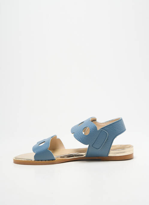 Sandales/nu pieds chiquet talon plat jusqu'à 3cm bleu HEINE femme