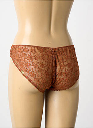 Culotte tissage satiné marron LINGADORE femme