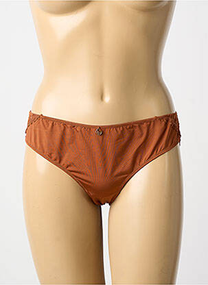 Culotte tissage satiné marron LINGADORE femme
