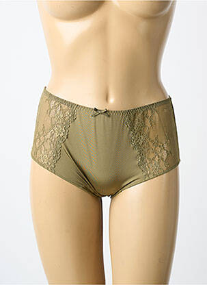 Culotte tissage satiné vert LINGADORE femme