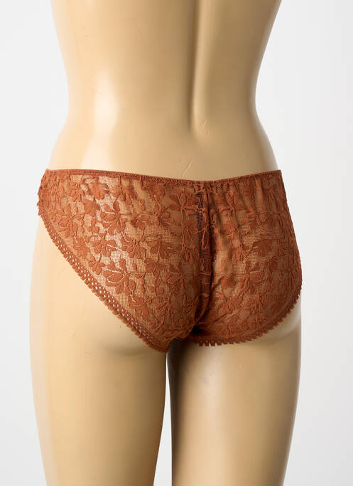 Culotte tissage satiné marron LINGADORE femme