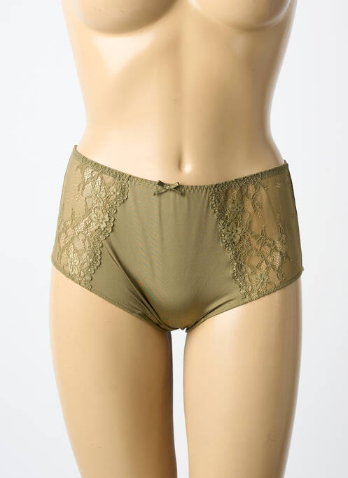 Culotte tissage satiné vert LINGADORE femme